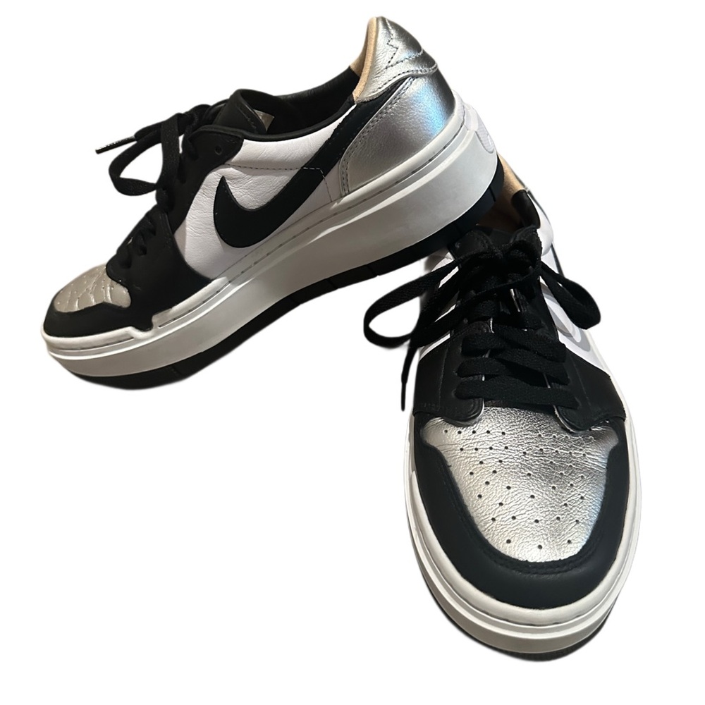 Nike Air Jordan 1 Elevate Low SE Black and Metallic Sneakers Size 10 - Picture 3 of 8